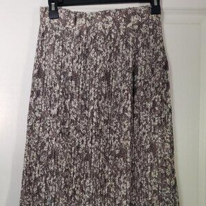 Floral, lined pleated skirt - dusty lavender, gray, and white, XS